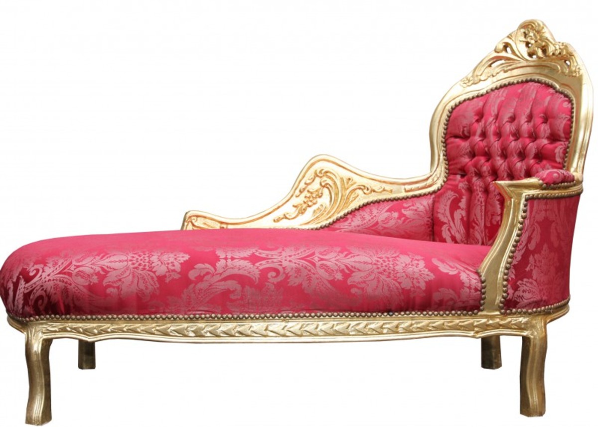 Bew. Casa Padrino Barock Chaiselongue Mod2 Bordeaux Muster /Gold - Barock Möbel Bew. Casa Padrino Barock Chaiselongue Mod2 Bordeaux Muster /Gold - Barock Möbel von Casa Padrino