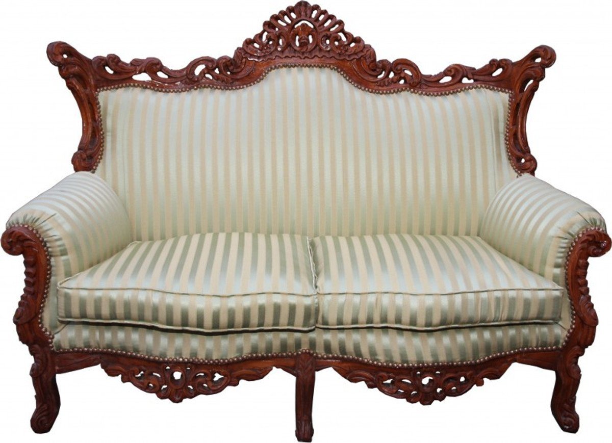 Casa Padrino 2-Sitzer Barock 2-er Sofa Master Jadegrün / Braun Mod3 - Wohnzimmer Couch Möbel Lounge von Casa Padrino