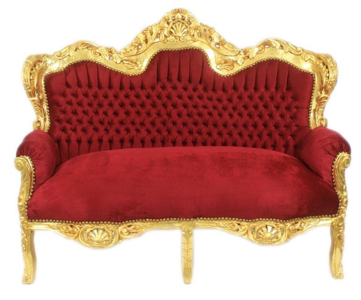 Casa Padrino 2-Sitzer Barock 2er Sofa Master Bordeaux / Gold - Möbel von Casa Padrino