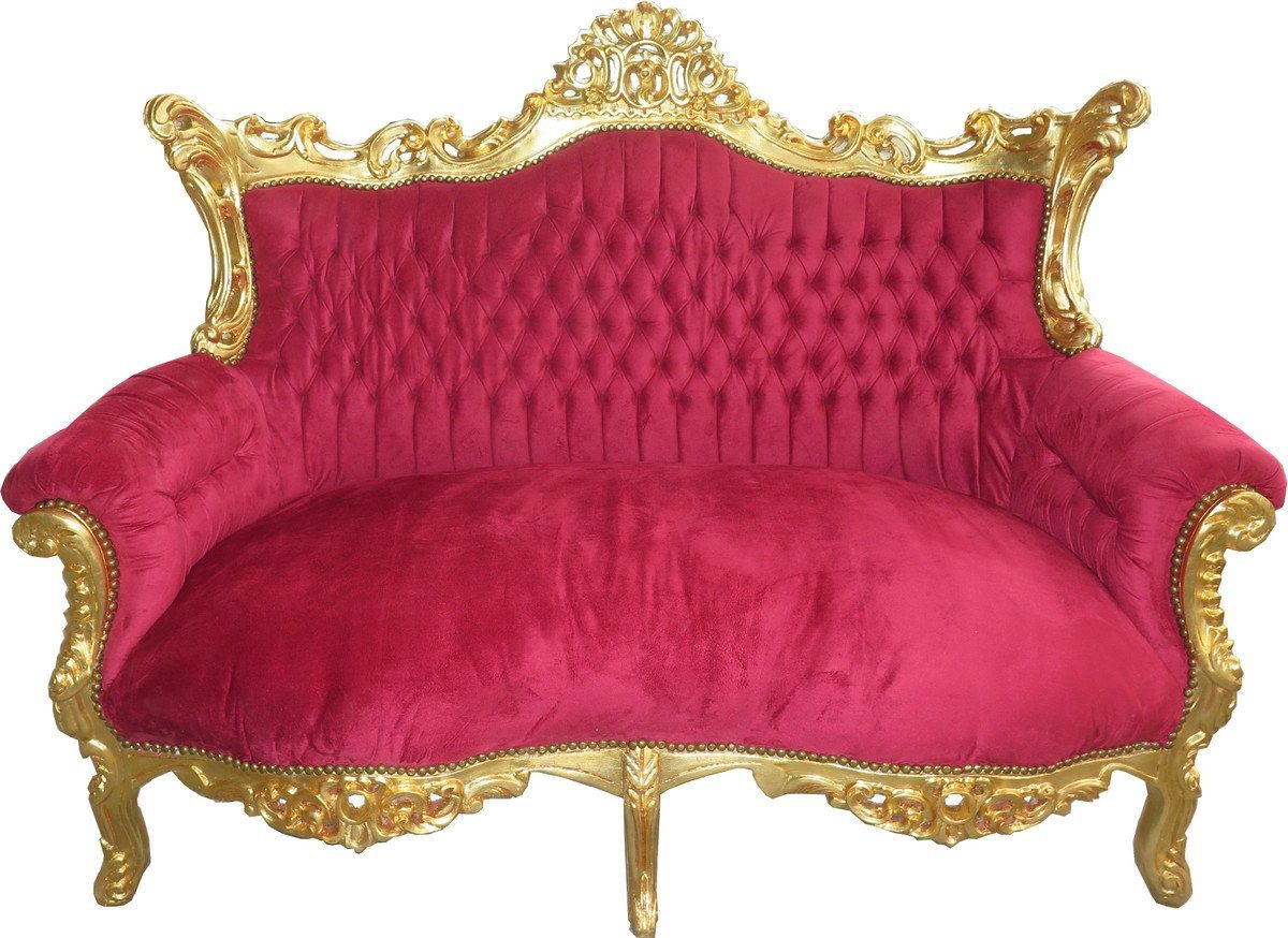 Casa Padrino 2-Sitzer Barock 2er Sofa Master Bordeaux Rot / Gold - Wohnzimmer Möbel Loung Couch von Casa Padrino