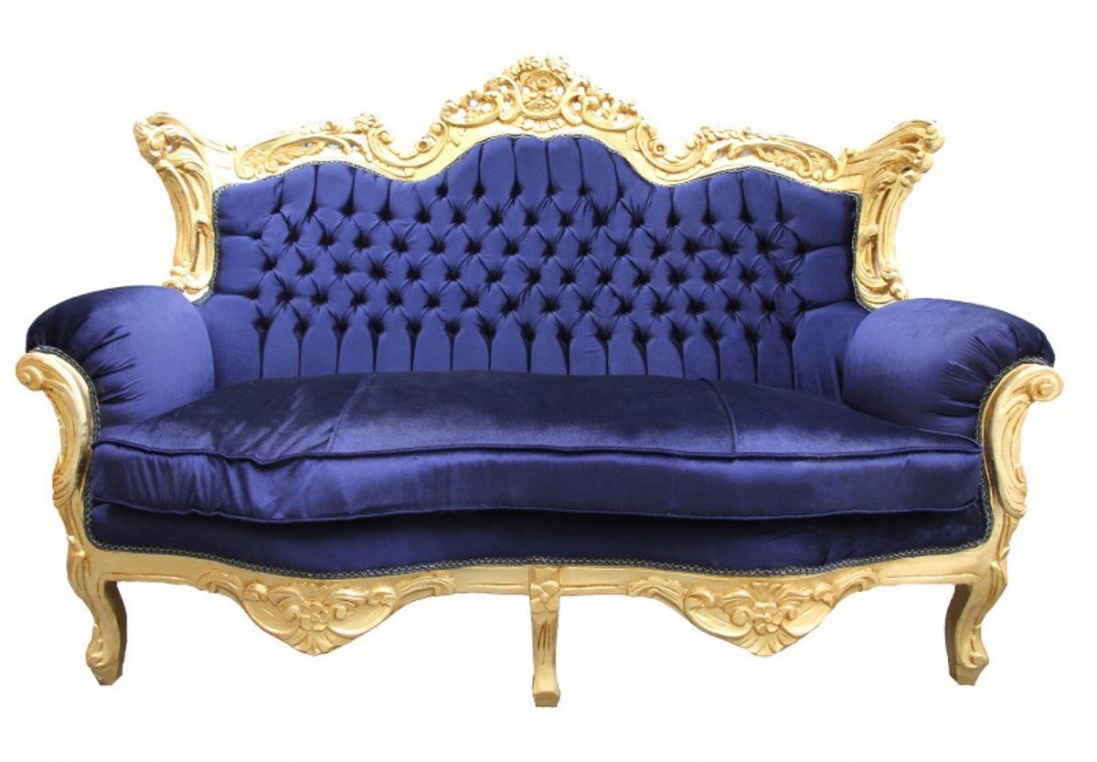 Casa Padrino 2-Sitzer Barock 2er Sofa Master Royal Blau/ Gold 2Mod - Wohnzimmer Couch Möbel Lounge von Casa Padrino