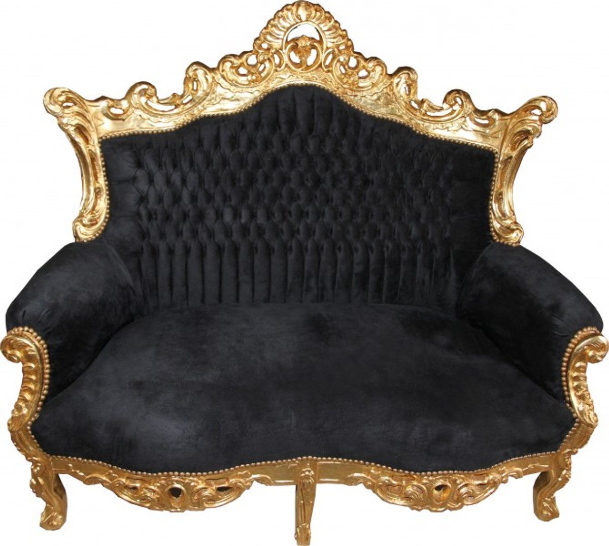 Casa Padrino 2-Sitzer Barock 2er Sofa Master Schwarz / Gold - Antik Stil Möbel von Casa Padrino