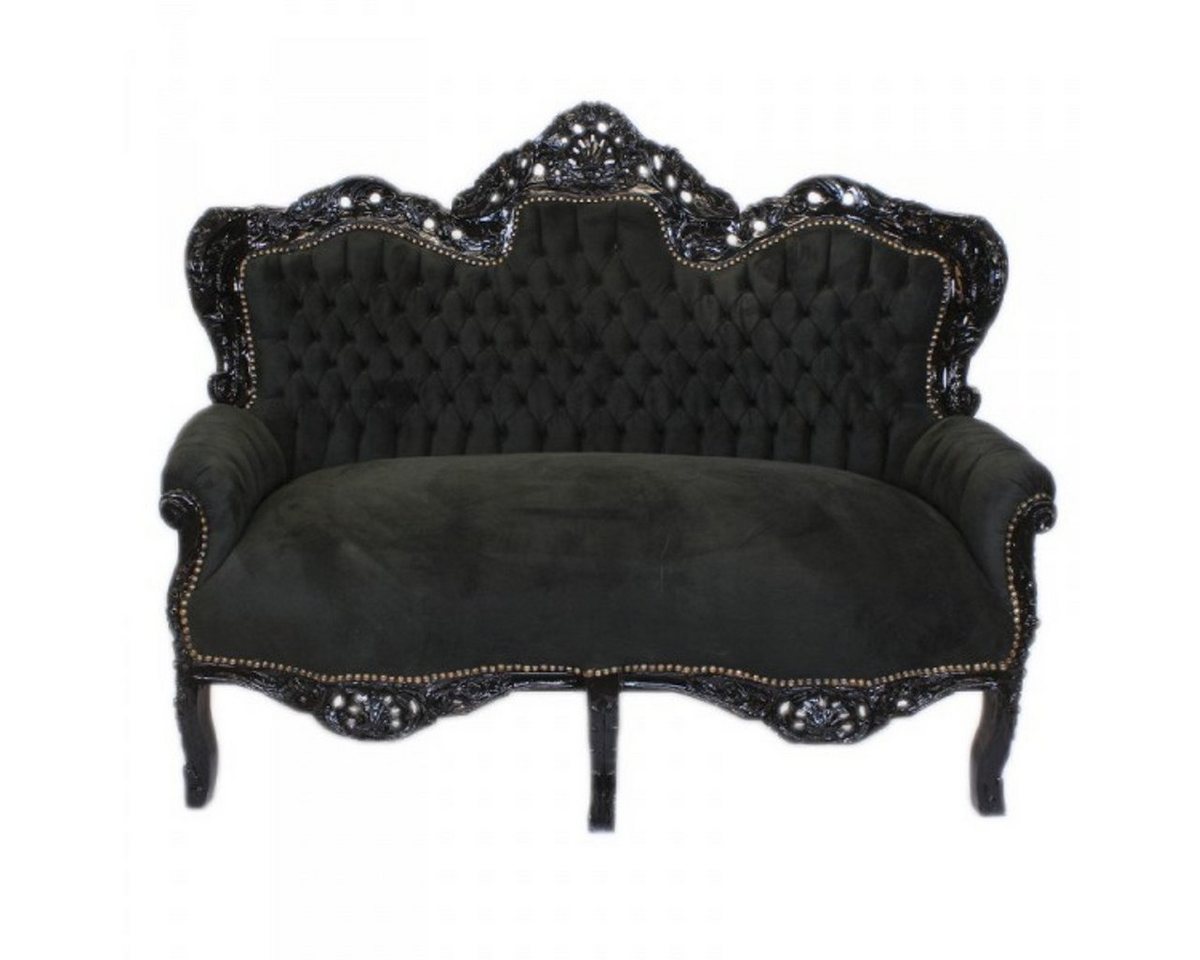 Casa Padrino 2-Sitzer Barock 2er Sofa Master Schwarz / Schwarz - Wohnzimmer Couch Möbel Lounge von Casa Padrino