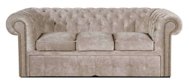 Casa Padrino 3-Sitzer 3er Sofa Grau 210 x 100 x H. 78 cm - Luxus Chesterfield Schlafsofa von Casa Padrino