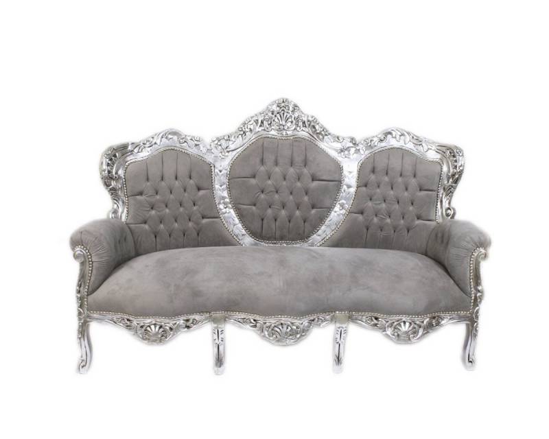 Casa Padrino 3-Sitzer Barock 3-er Sofa King" Grau / Silber - Barock Möbel - Antik Look" von Casa Padrino