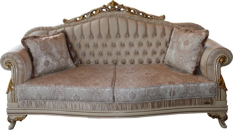 Casa Padrino 3-Sitzer Luxus Barock 3er Sofa Beige / Creme/ Elfenbein / Gold - Sitzbank Möbel - Luxury Hotel Collection von Casa Padrino