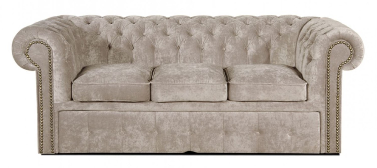 Casa Padrino 3er Sofa Grau 210 x 100 x H. 78 cm - Luxus Chesterfield Schlafsofa Casa Padrino 3er Sofa Grau 210 x 100 x H. 78 cm - Luxus Chesterfield Schlafsofa von Casa Padrino