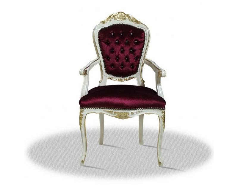 Casa Padrino Armlehnstuhl Barock Armlehnen Esszimmerstuhl 60 x 45 x H. 110 cm - Luxus Edition von Casa Padrino