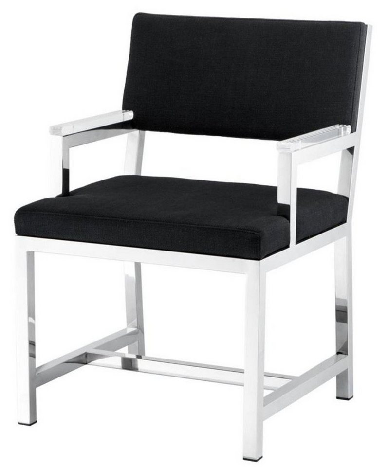 Casa Padrino Armlehnstuhl Designer Stuhl mit Armlehnen 55 x 59 x H. 82 cm - Luxus Büromöbel von Casa Padrino