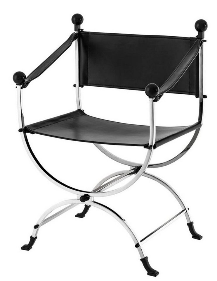 Casa Padrino Armlehnstuhl Designer Stuhl mit Armlehnen 59 x 44 x H. 87 cm - Luxus Bürostuhl von Casa Padrino