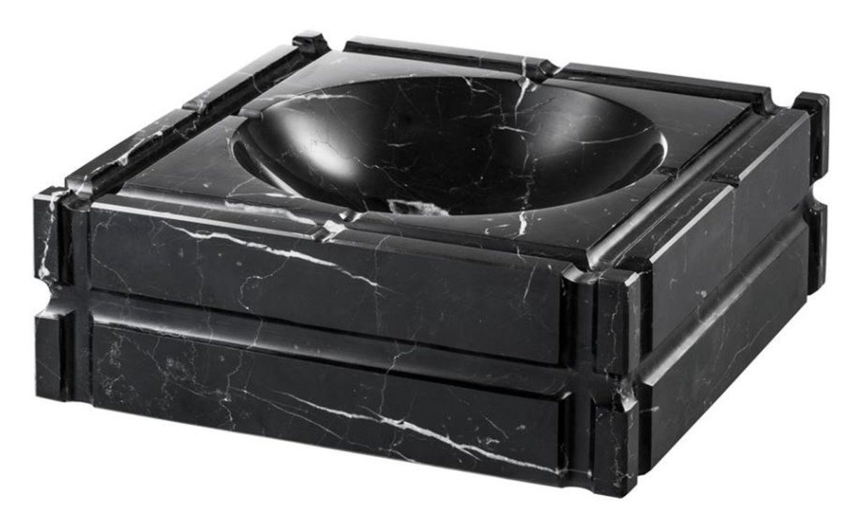 Casa Padrino Aschenbecher Designer Marmor Aschenbecher Schwarz 21 x 21 x H. 7 cm - Limited Edition Casa Padrino Aschenbecher Designer Marmor Aschenbecher Schwarz 21 x 21 x H. 7 cm - Limited Edition von Casa Padrino