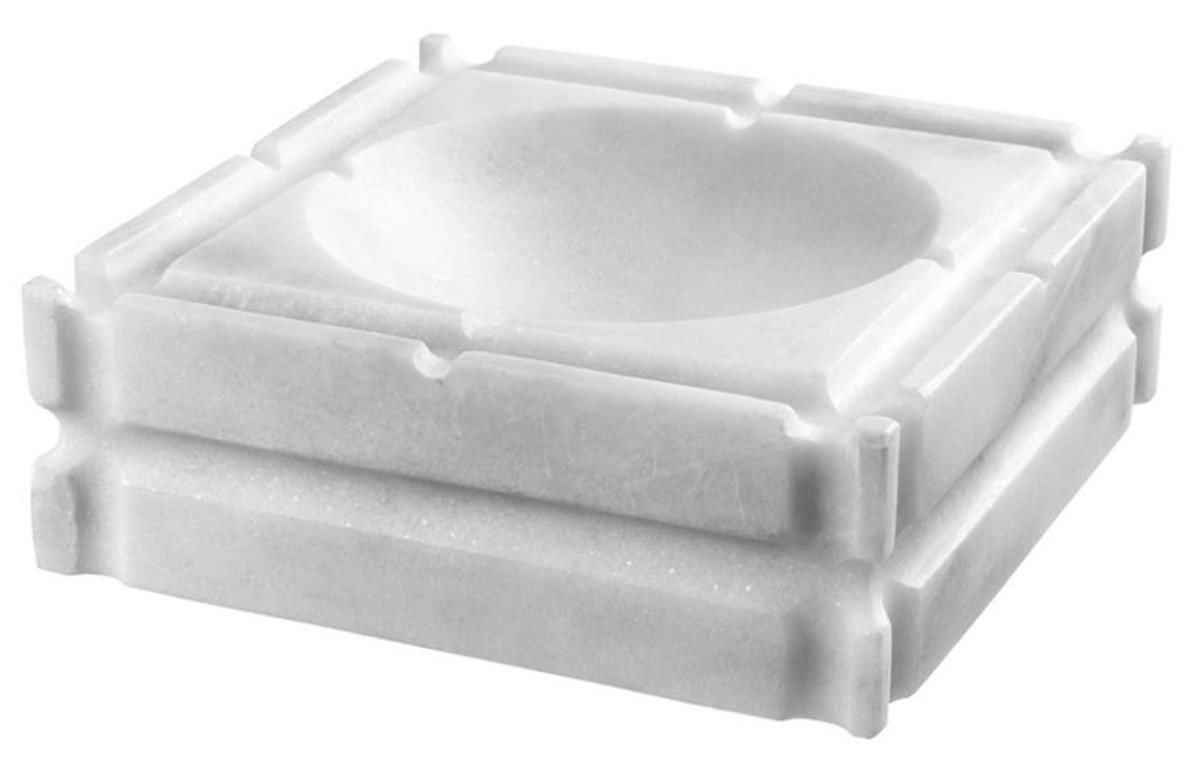Casa Padrino Aschenbecher Designer Marmor Aschenbecher Weiß 21 x 21 x H. 7 cm - Limited Edition Casa Padrino Aschenbecher Designer Marmor Aschenbecher Weiß 21 x 21 x H. 7 cm - Limited Edition von Casa Padrino
