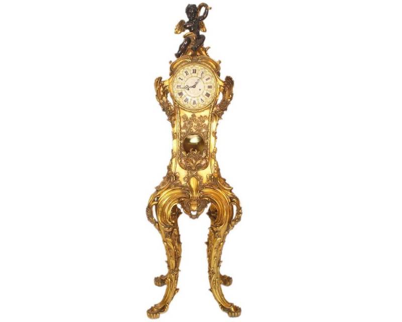 Casa Padrino Außen-Wandleuchte Barock Luxus Stehuhr mit Engel Gold 205 cm Standuhr - Edel & Prunkvoll von Casa Padrino