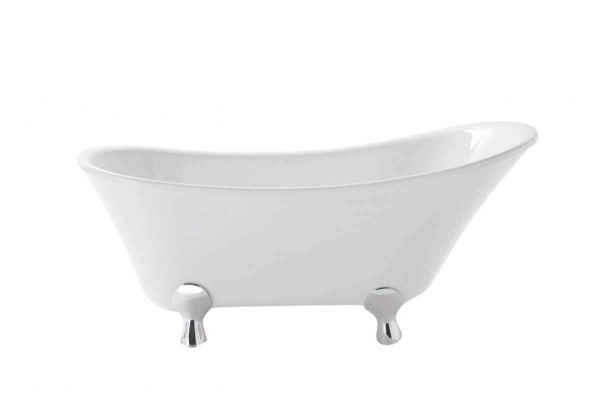 Casa Padrino Badewanne Art Deco Badewanne freistehend Weiß Modell He-Gra 1550mm - Freistehende Retro Antik Badewanne Barock Jugendstil von Casa Padrino