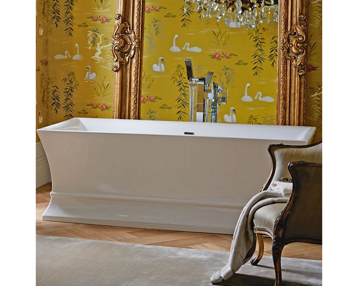 Casa Padrino Badewanne Luxus Badewanne Freistehend Weiß Eckig 1695 mm - freistehende Retro Antik Badewanne - Barock & Jugendstil Badezimmer Möbel von Casa Padrino