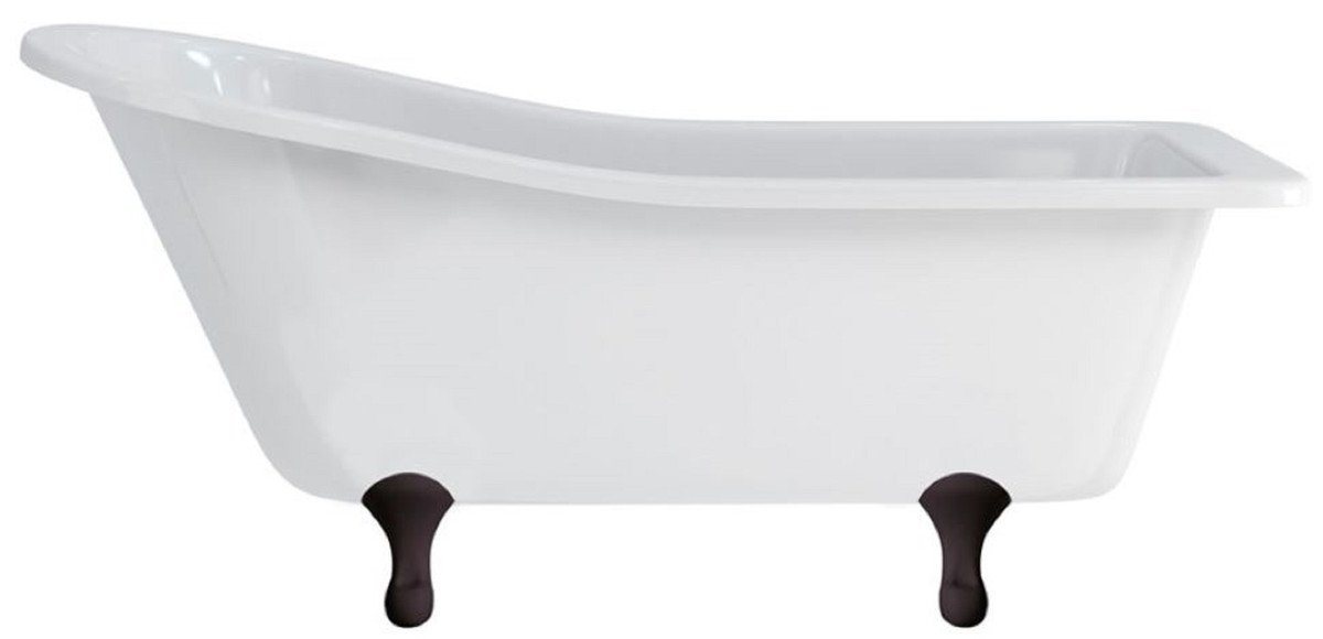 Casa Padrino Badewanne Luxus Jugendstil Badewanne Weiß / Schwarz 169 x 73 x H. 77 cm - Freistehende Retro Acryl Badewanne - Nostalgische Retro Badezimmer Möbel von Casa Padrino