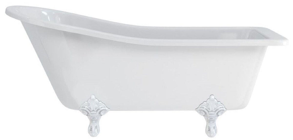 Casa Padrino Badewanne Luxus Jugendstil Badewanne Weiß / Weiß 169 x 73 x H. 77 cm - Freistehende Retro Acryl Badewanne - Retro Badezimmer Möbel von Casa Padrino