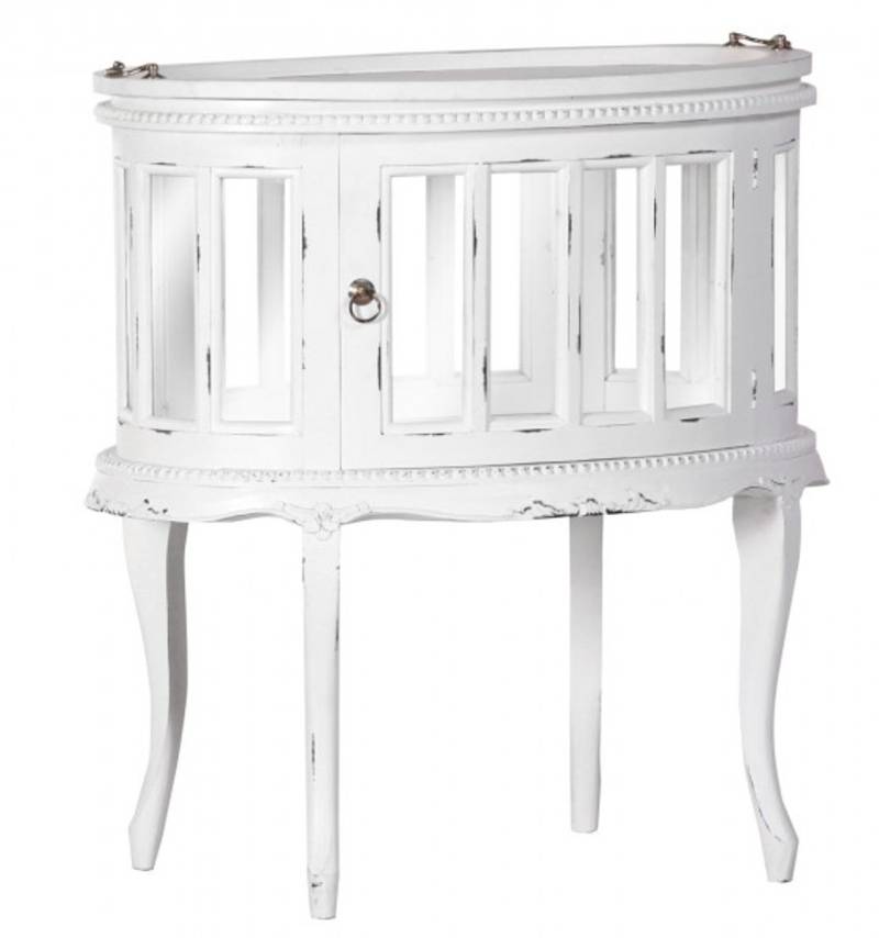 Casa Padrino Bar Schrank Weinschrank Whiskey Schrankbar Shabby Chic Look WeiÃ - Barock Rokoko Jugendstil Glasschrank von Casa Padrino