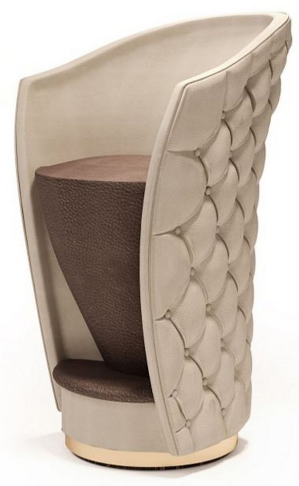 Casa Padrino Barhocker Luxus Chesterfield Echtleder Barstuhl Beige / Braun / Gold 66 x 66 x H. 103 cm - Handgefertigter drehbarer Barstuhl mit hochwertigem Leder - Hotel Möbel - Luxus Qualität - Made in Italy Casa Padrino Barhocker Luxus Chesterfield Echtleder Barstuhl Beige / Braun / Gold 66 x 66 x H. 103 cm - Handgefertigter drehbarer Barstuhl mit hochwertigem Leder - Hotel Möbel - Luxus Qualität - Made in Italy von Casa Padrino