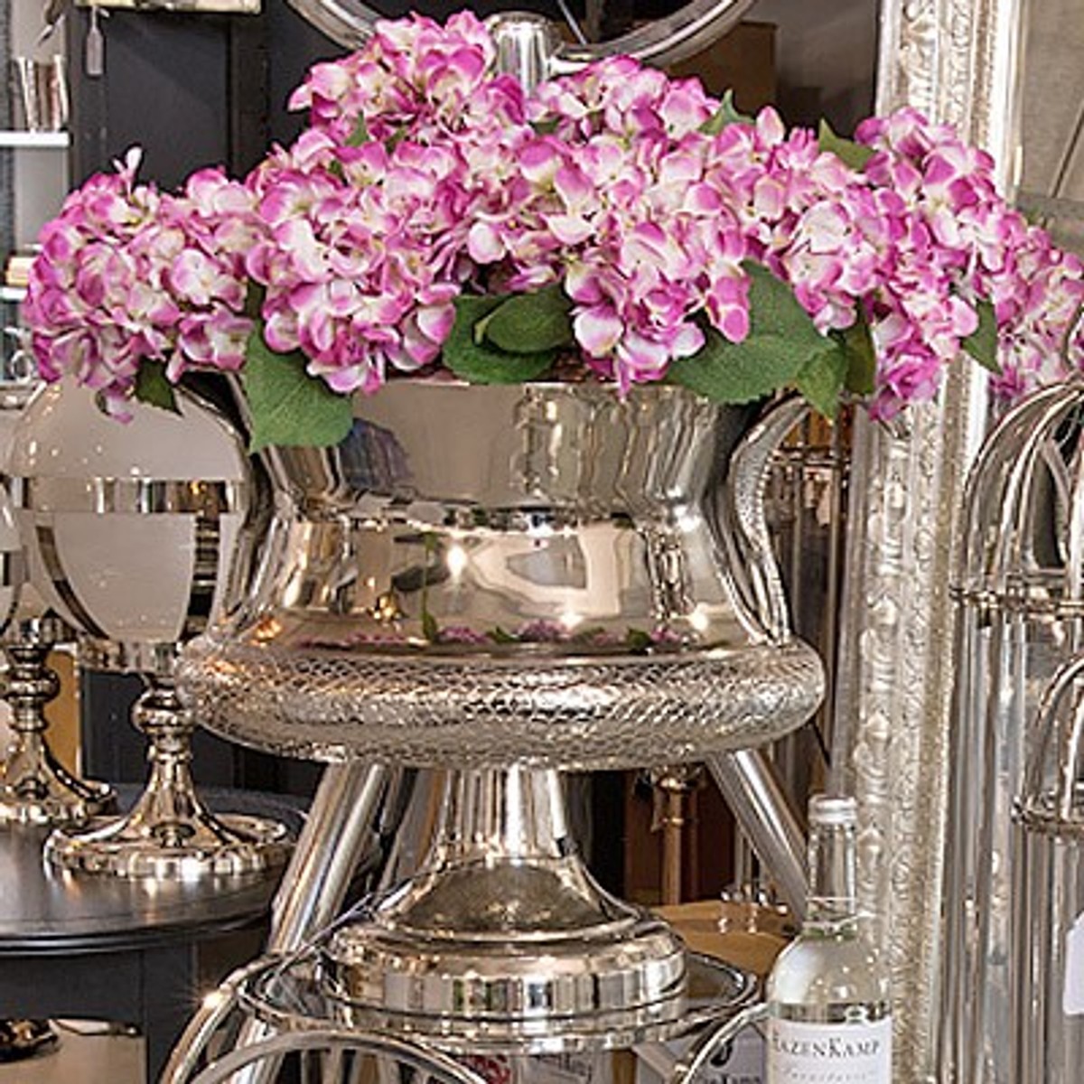 Casa Padrino Barock Blumenvase Cobra Messing vernickelt - Pflanzentopf - Hotel Dekoration - BlumengefÃ¤ss von Casa Padrino