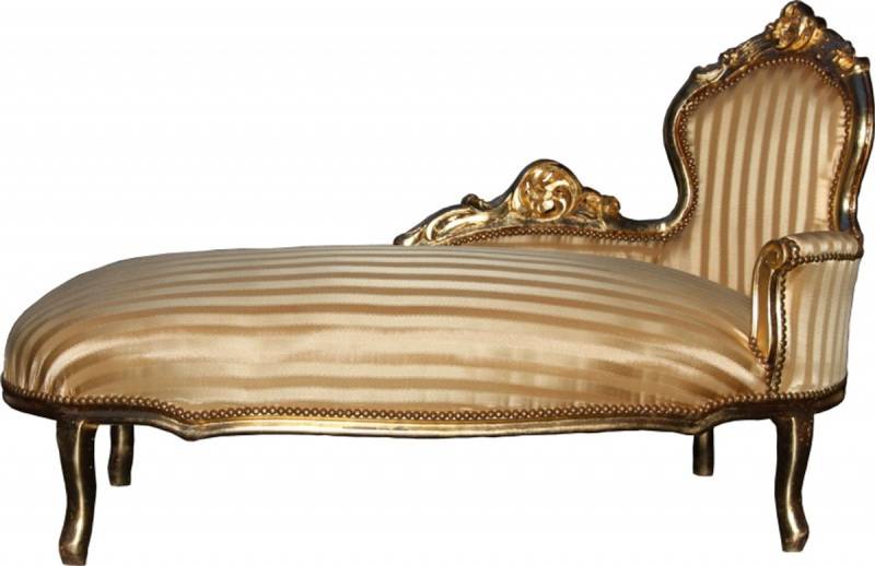 Casa Padrino Barock Chaiselongue "King" Gold Streifen / Gold von Casa Padrino