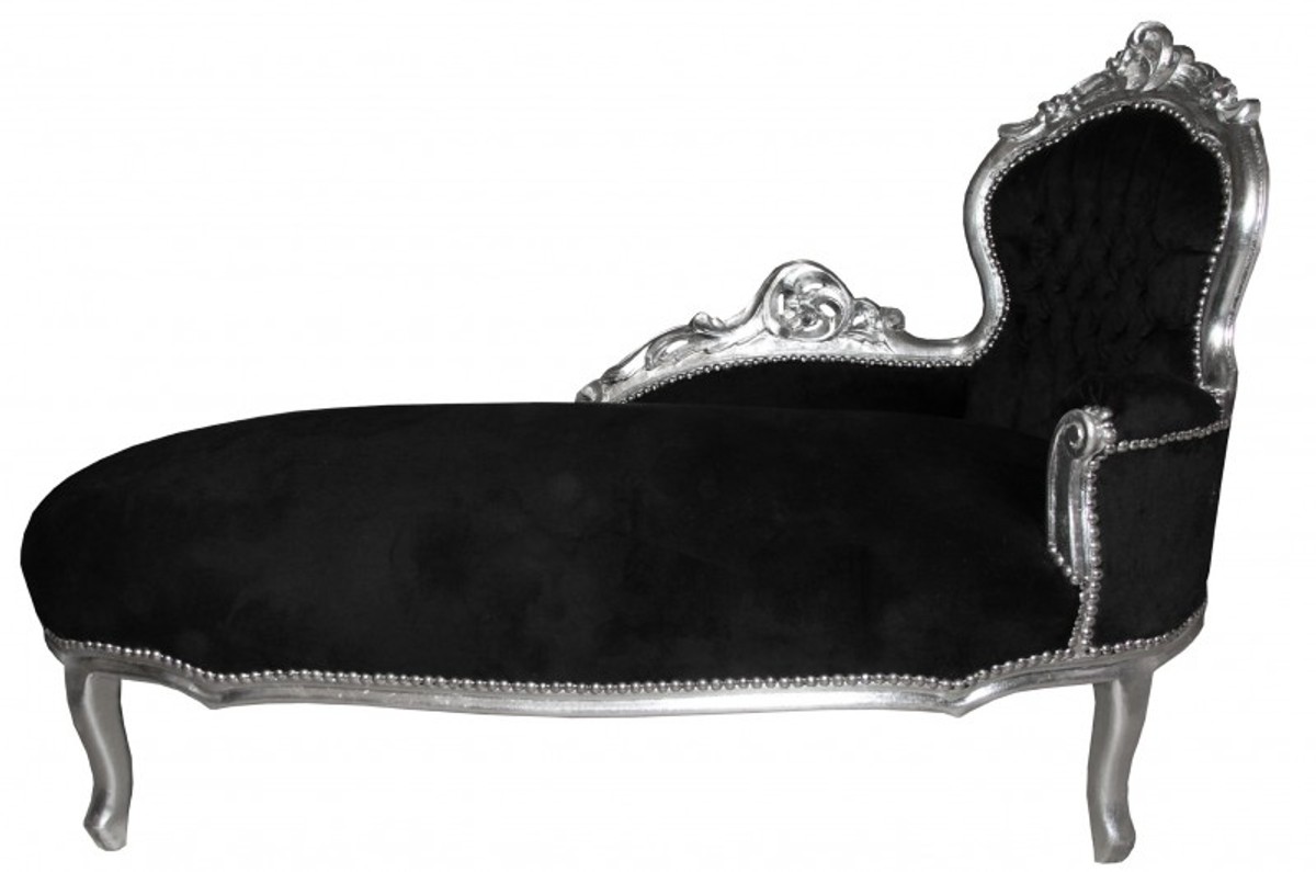 Casa Padrino Barock Chaiselongue "King" Schwarz/Silber- Antik Möbel Casa Padrino Barock Chaiselongue "King" Schwarz/Silber- Antik Möbel von Casa Padrino