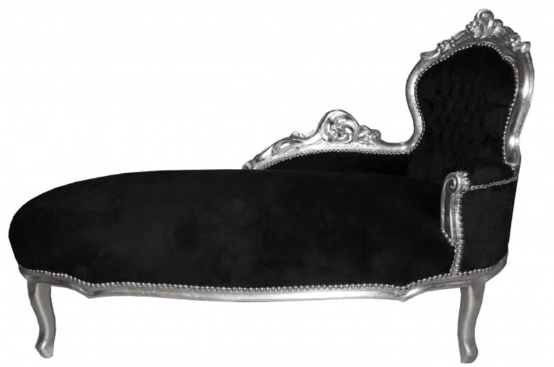 Casa Padrino Barock Chaiselongue "King" Schwarz/Silber- Antik Möbel Casa Padrino Barock Chaiselongue "King" Schwarz/Silber- Antik Möbel von Casa Padrino