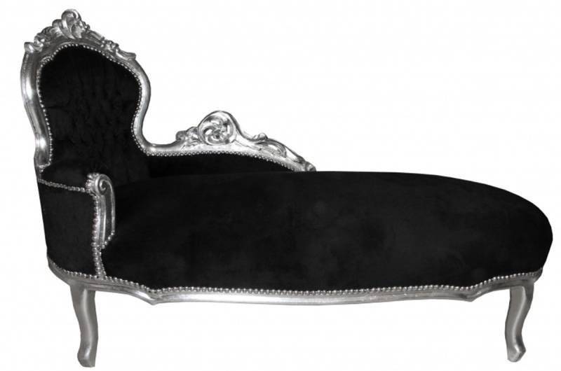 Casa Padrino Barock Chaiselongue King Schwarz / Silber- Antik MÃ¶bel Liege Recamiere von Casa Padrino