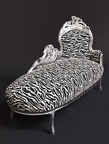 Casa Padrino Barock Chaiselongue 'King' Zebra/Silber von Casa Padrino