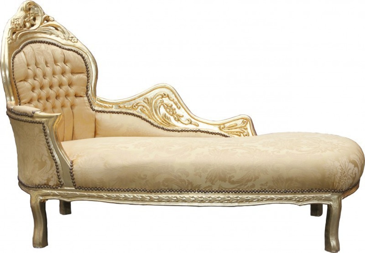 Casa Padrino Barock Chaiselongue Mod2 Gold Muster/Gold Linke Seite - Barock Möbel Casa Padrino Barock Chaiselongue Mod2 Gold Muster/Gold Linke Seite - Barock Möbel von Casa Padrino