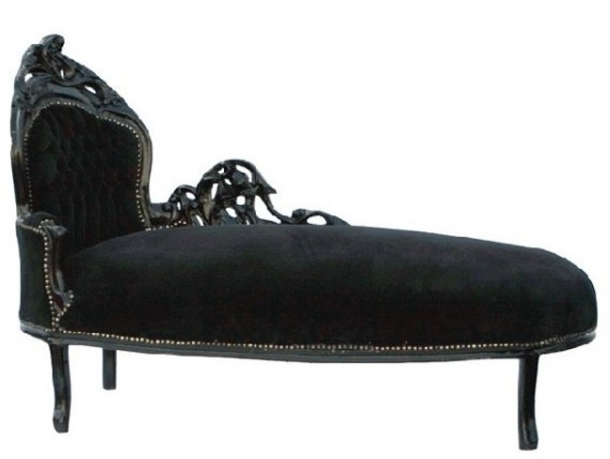 Casa Padrino Barock Chaiselongue Schwarz/Schwarz linke Seite - Möbel Recamiere Liege Casa Padrino Barock Chaiselongue Schwarz/Schwarz linke Seite - Möbel Recamiere Liege von Casa Padrino
