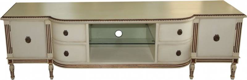Casa Padrino Barock Fernsehkommode mit 4 Schubladen und 2 TÃ¼ren Antik Creme/Gold 190 cm - Fernsehschrank - Sideboard - Unikat! von Casa Padrino
