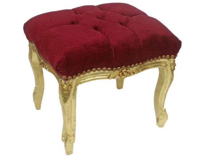 Casa Padrino Barock Fußhocker Bordeauxrot / Gold 45 x 40 x H. 35 cm - Handgefertigter Barock Hocker mit Glitzersteinen - Barockstil Möbel Casa Padrino Barock Fußhocker Bordeauxrot / Gold 45 x 40 x H. 35 cm - Handgefertigter Barock Hocker mit Glitzersteinen - Barockstil Möbel von Casa Padrino