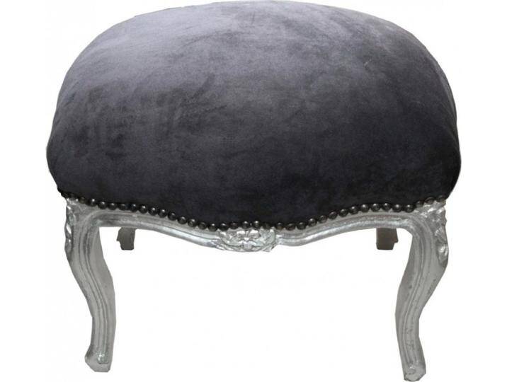 Casa Padrino Barock Fußhocker Grau / Silber Medium - Hocker - Barock Stil Möbel Antik von Casa Padrino