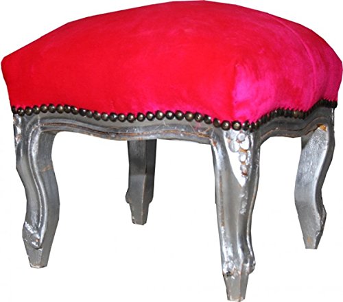 Casa Padrino Barock Fußhocker Pink/Silber - Antik Stil Möbel - Hocker von Casa Padrino