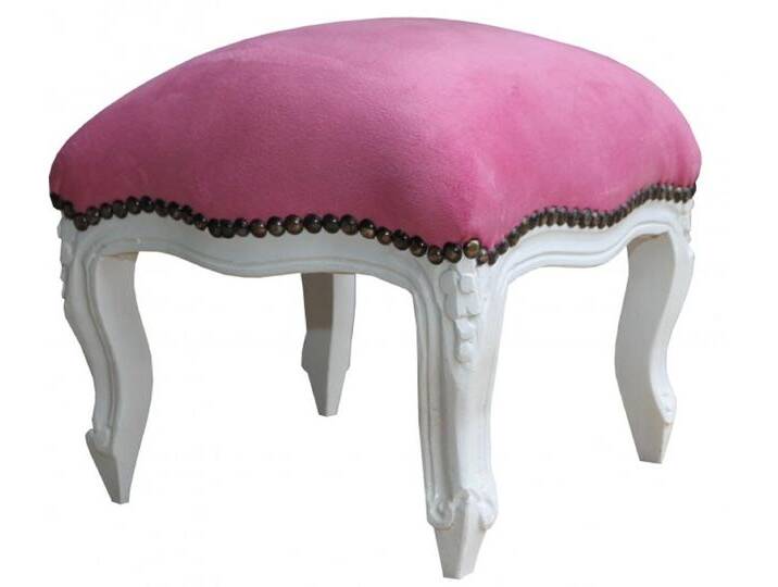Casa Padrino Barock Fußhocker Rosa / Weiß - Antik Stil Möbel - Hocker von Casa Padrino