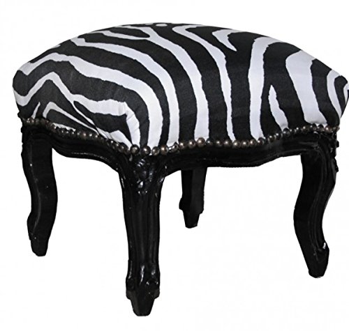 Casa Padrino Barock Fußhocker Zebra/Black - Antik Stil Möbel - Hocker von Casa Padrino