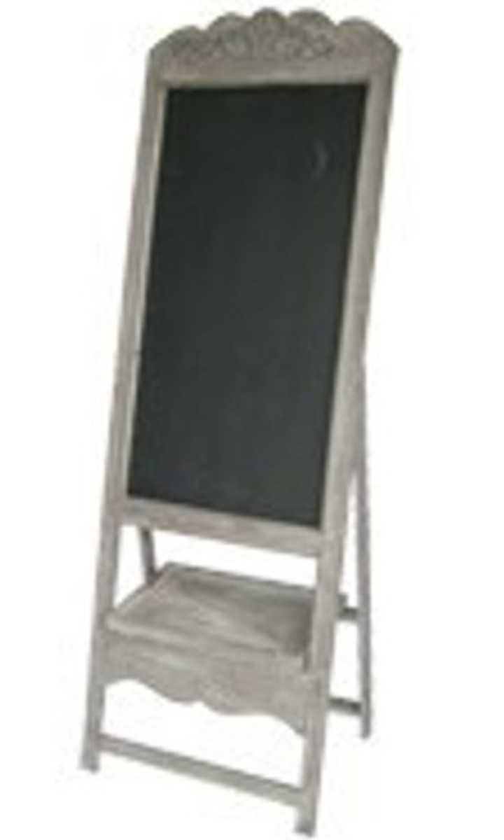 Casa Padrino Barock Gastronomie Restaurant Tafel mit Ständer, Schreibtafel aus Holz, Antik-Look, grau Gastro Holztafel Casa Padrino Barock Gastronomie Restaurant Tafel mit Ständer, Schreibtafel aus Holz, Antik-Look, grau Gastro Holztafel von Casa Padrino