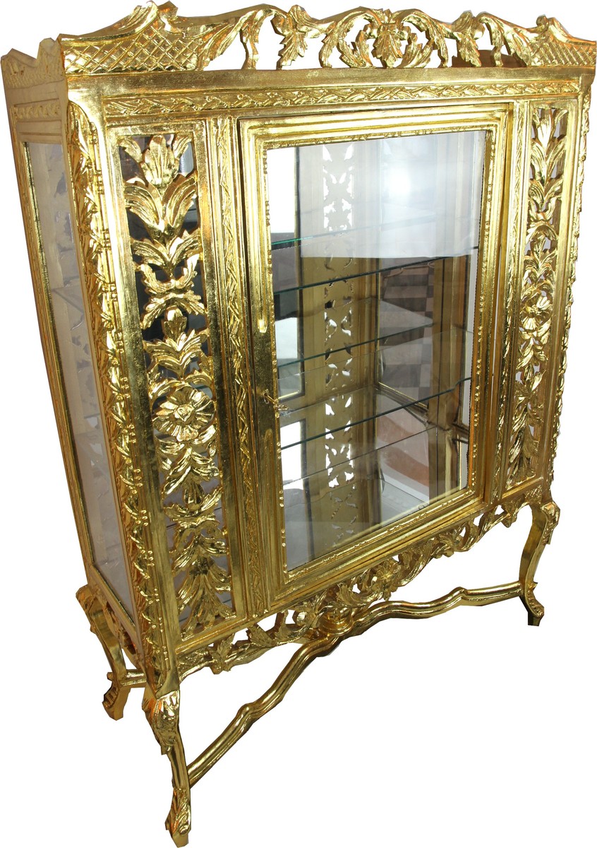 Casa Padrino Barock Glas Vitrine Gold H155 x 116 x 41.5 cm Barockvitrine Vitrinenschrank Möbel Casa Padrino Barock Glas Vitrine Gold H155 x 116 x 41.5 cm Barockvitrine Vitrinenschrank Möbel von Casa Padrino
