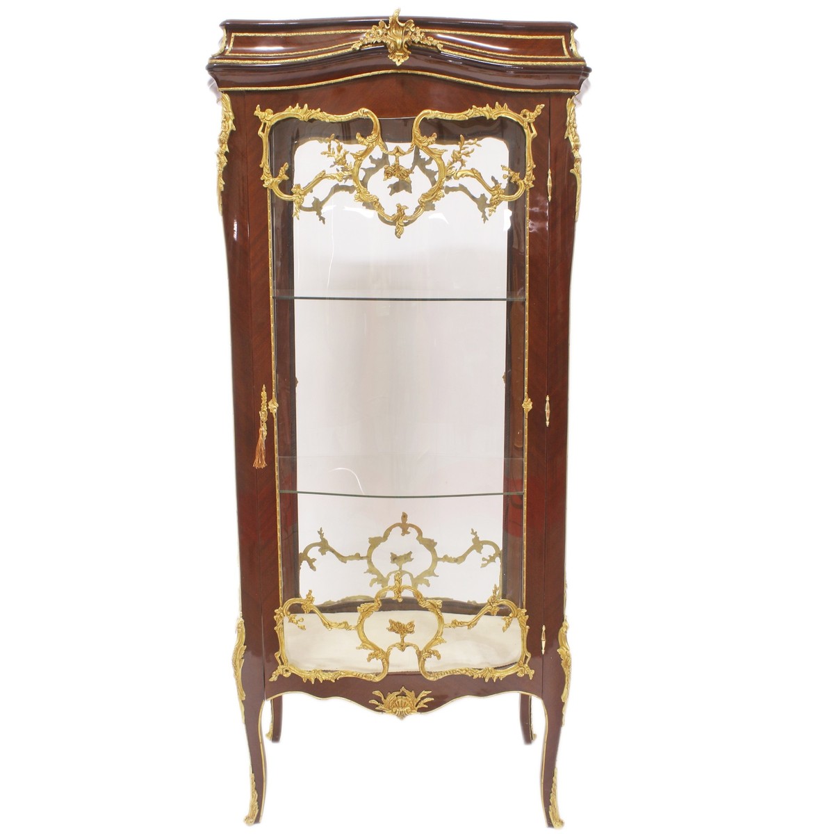 Casa Padrino Barock Glas Vitrine Vitrinenschrank - Barock MÃ¶bel - Vitrinenschrank 74 x 63 x H 174 cm - Wohnzimmerschrank Schrank Mahagoni / Gold von Casa Padrino