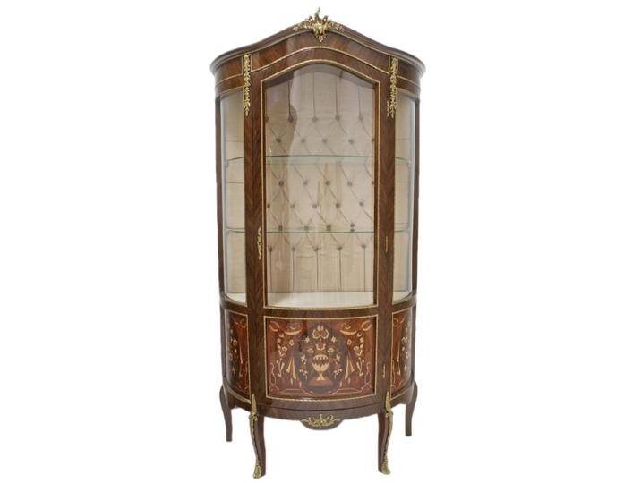 Casa Padrino Barock Glas Vitrine Vitrinenschrank - Barock Möbel - Vitrinenschrank - Wohnzimmerschrank Schrank Mahagoni von Casa Padrino