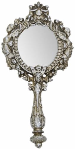 Casa Padrino Barock Handspiegel Antik Silber 13 x H. 28 cm - Antik Stil Schminkspiegel - Barock Deko Accessoires von Casa Padrino