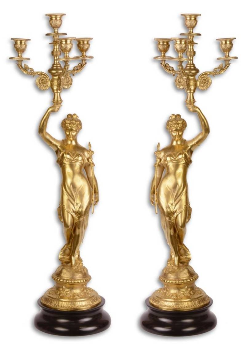 Casa Padrino Barock Kerzenständer Set Gold / Schwarz 20 x 20 x H. 64 cm - Barockstil Kerzenhalter Casa Padrino Barock Kerzenständer Set Gold / Schwarz 20 x 20 x H. 64 cm - Barockstil Kerzenhalter von Casa Padrino