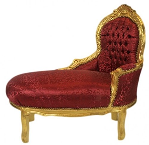 Casa Padrino Barock Kinder Chaiselongue Bordeaux Muster/Gold - Kindermöbel von Casa Padrino