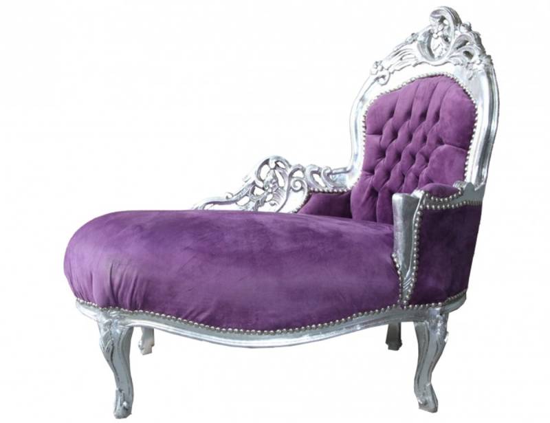 Casa Padrino Barock Kinder Chaiselongue Lila/Silber  - Kindermöbel Casa Padrino Barock Kinder Chaiselongue Lila/Silber  - Kindermöbel von Casa Padrino