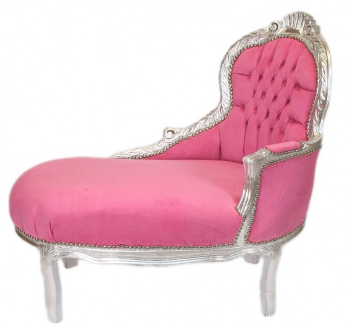 Casa Padrino Barock Kinder Chaiselongue Rosa / Silber Mod2 - Barock Möbel Casa Padrino Barock Kinder Chaiselongue Rosa / Silber Mod2 - Barock Möbel von Casa Padrino