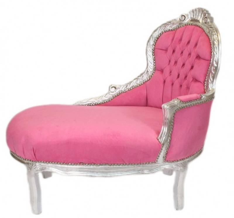 Casa Padrino Barock Kinder Chaiselongue Rosa / Silber Mod2 -  Barock MÃ¶bel von Casa Padrino