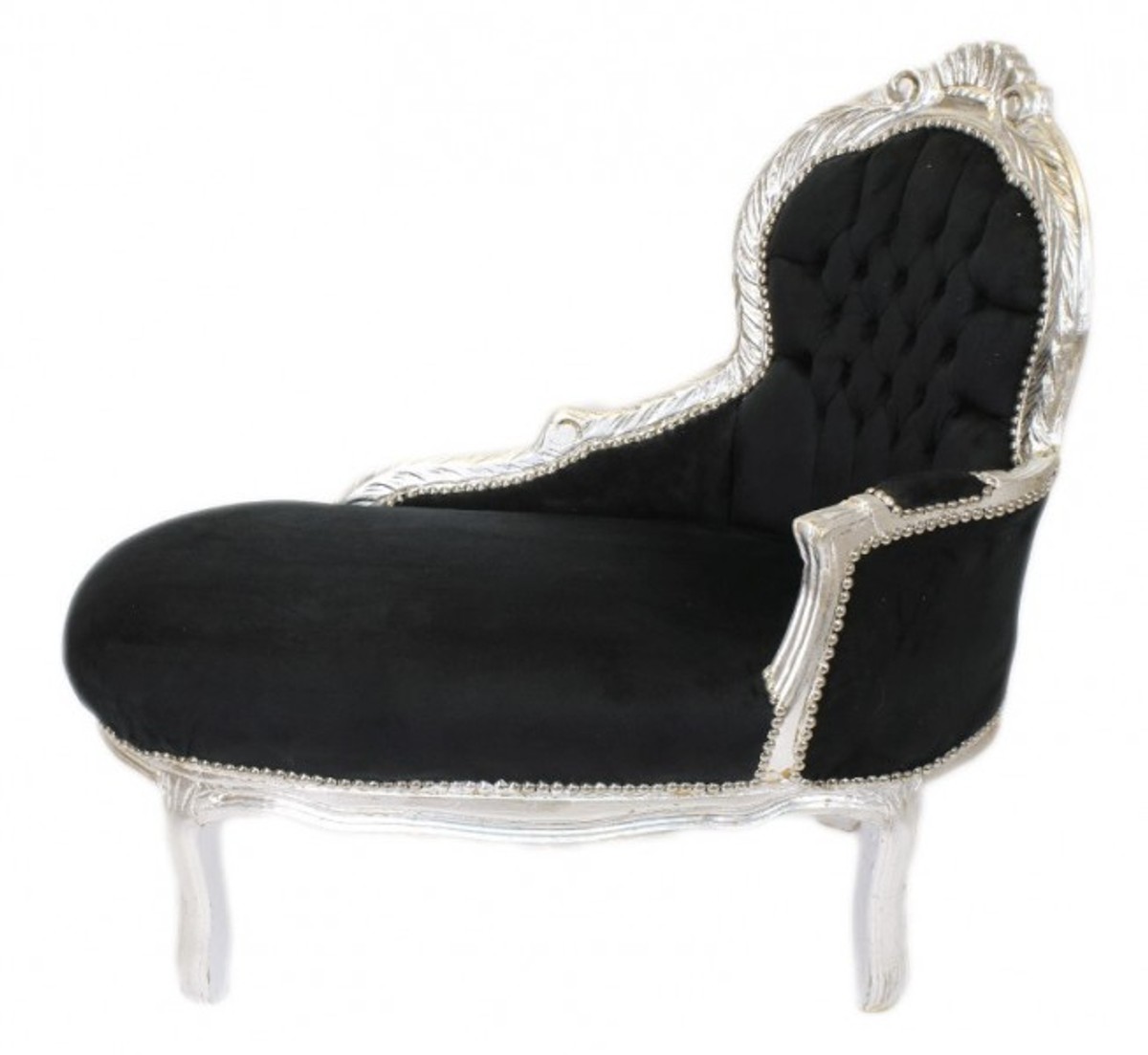 Casa Padrino Barock Kinder Chaiselongue Schwarz / Silber Mod2 - Barock Möbel Casa Padrino Barock Kinder Chaiselongue Schwarz / Silber Mod2 - Barock Möbel von Casa Padrino