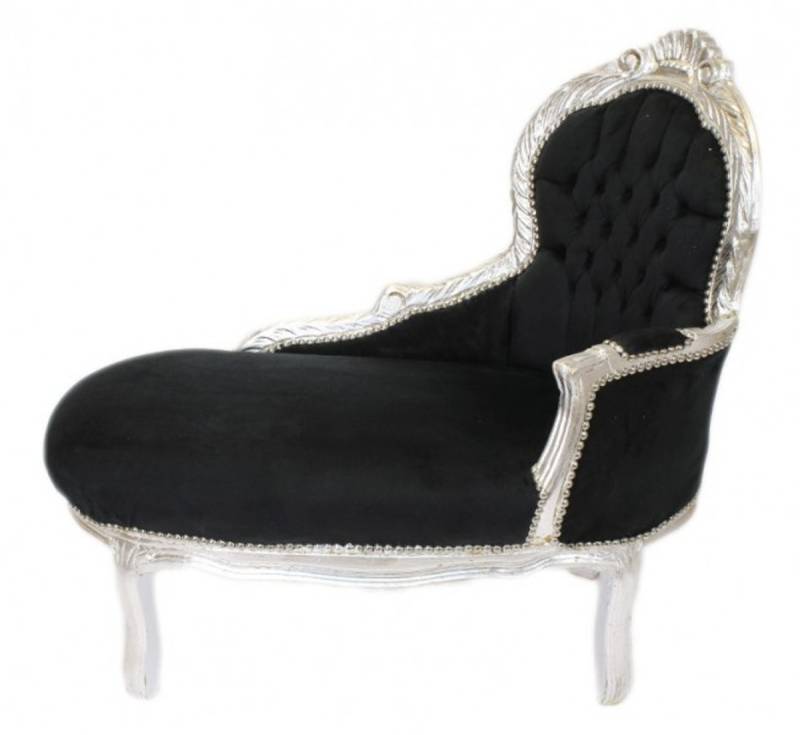 Casa Padrino Barock Kinder Chaiselongue Schwarz / Silber Mod2 -  Barock MÃ¶bel von Casa Padrino