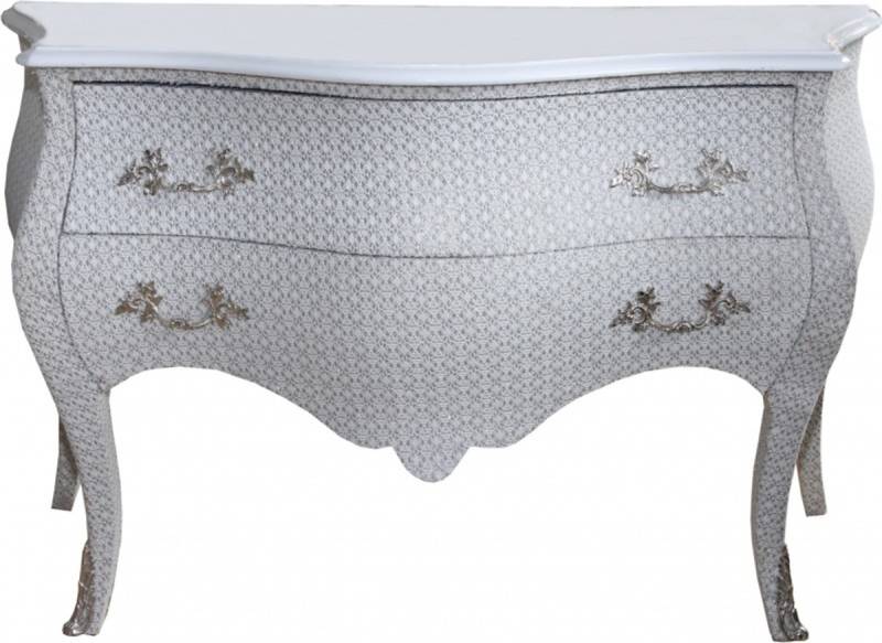 Casa Padrino Barock Kommode WeiÃ / Glitzerlook 130 cm Mod3 - MÃ¶bel Schrank Sideboard - Limited Edition von Casa Padrino